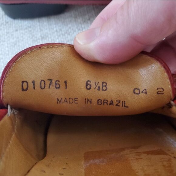 Cole Haan Red Leather Flat Loafer Mules sz 6.5 - Picture 11 of 11